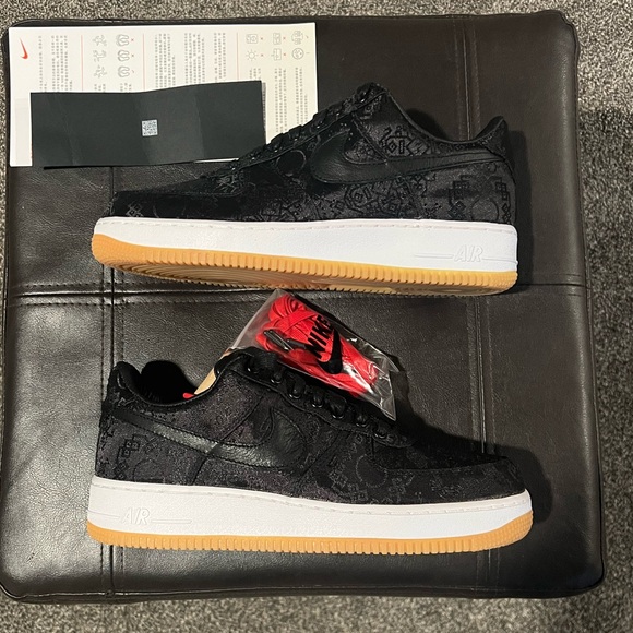 Nike Air Force 1 Low x Fragment x CLOT Black Silk CZ3986-001 Size 8.5 - Picture 2 of 10